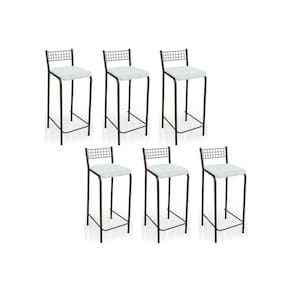 Banqueta de Cozinha Gênova B705 Kit 6 Un Bronze/Branco 106 - Kappesberg