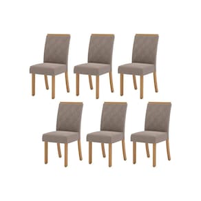 Kit 6 Cadeiras Sala Jantar Vita 6 Un Nature/Suede Light Bege - Henn