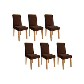 Cadeira de Cozinha Taís Kit 6 Un Nature/Suede Joli Chocolate - Cimol