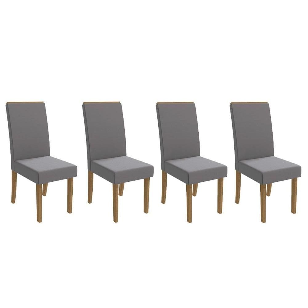 Cadeira de Cozinha 2CAD142FR Kit 4 Un Freijo/Suede Titanio A050 - Kappesberg