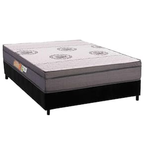 Conjunto Box Viúva: Colchão Anatômico Polar D28 OrthoPremium Grey + Base CRC Suede Black (128x188)