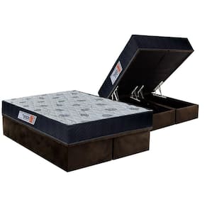 Cama Box Baú Queen: Colchão Anatômico Orthoflex Foggia Sogni Unic Face + Base CRC Suede Brown (158x198)