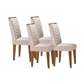 Cadeira de Cozinha Londrina Kit 4 Un Capuccino/Suede Creme - Rufato