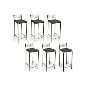 Banqueta de Cozinha Gênova B705 Kit 6 Un Bronze/Preto 110 - Kappesberg