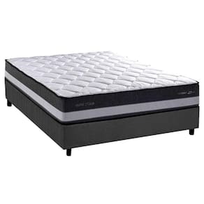 Cama Box Casal: Colchão Molas Bonnel Herval Maxspring Minsque C1625 + Base CRC Suede Gray (138x188x27)