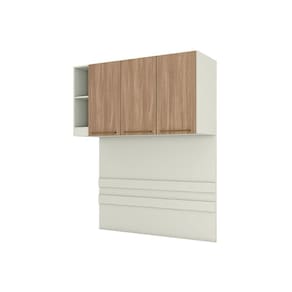 Módulo de Quarto Casal Armário Ponte Aéreo c/ 3 Portas MC13 Seletto Areia/Jequitibá - Henn
