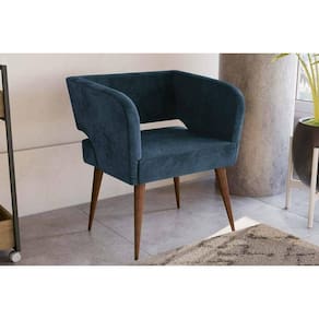 Poltrona Casal Antara Carvalho/Suede Azul - Kappesberg