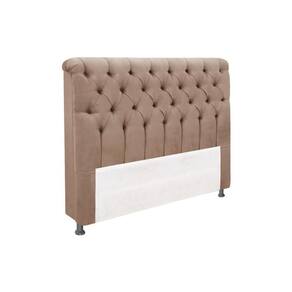 Painel de Cama Box Estofada Casal Imperatriz Plus Suede Bege - Simbal