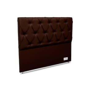 Painel de Cama Box Estofada Murat Facto Brown Queen - Courano Marrom - Ortobom