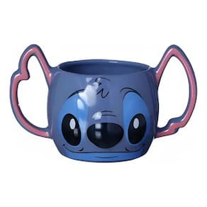 Caneca 450ml 3d Stitch Ohana Alça Dupla