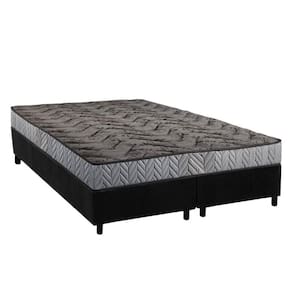 Conjunto Box King: Colchão Espuma Paropas Compact AG 65 / D23 Royalle Rústico Prata + Base CRC Suede Black (193x203)