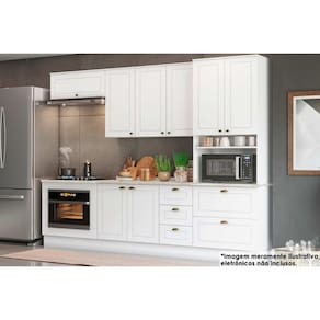 Cozinha Modulada Henn Americana 7 Peças (2Aéreos+2Balcões+1Paneleiro+2Complementos) C5P42 Branco-Henn