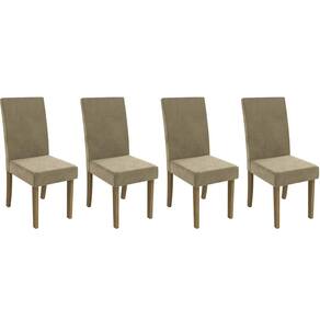 Cadeira de Cozinha 2CAD131FR Kit 4 Un Freijo/Suede Deluxe Bege - Kappesberg