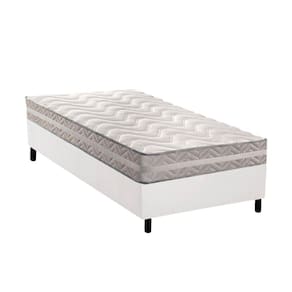 Conjunto Box Solteiro: Colchão Anatômico Paropas D28 / Master AG80 Prata Double Face 17 + Base CRC Courano White (88x188)