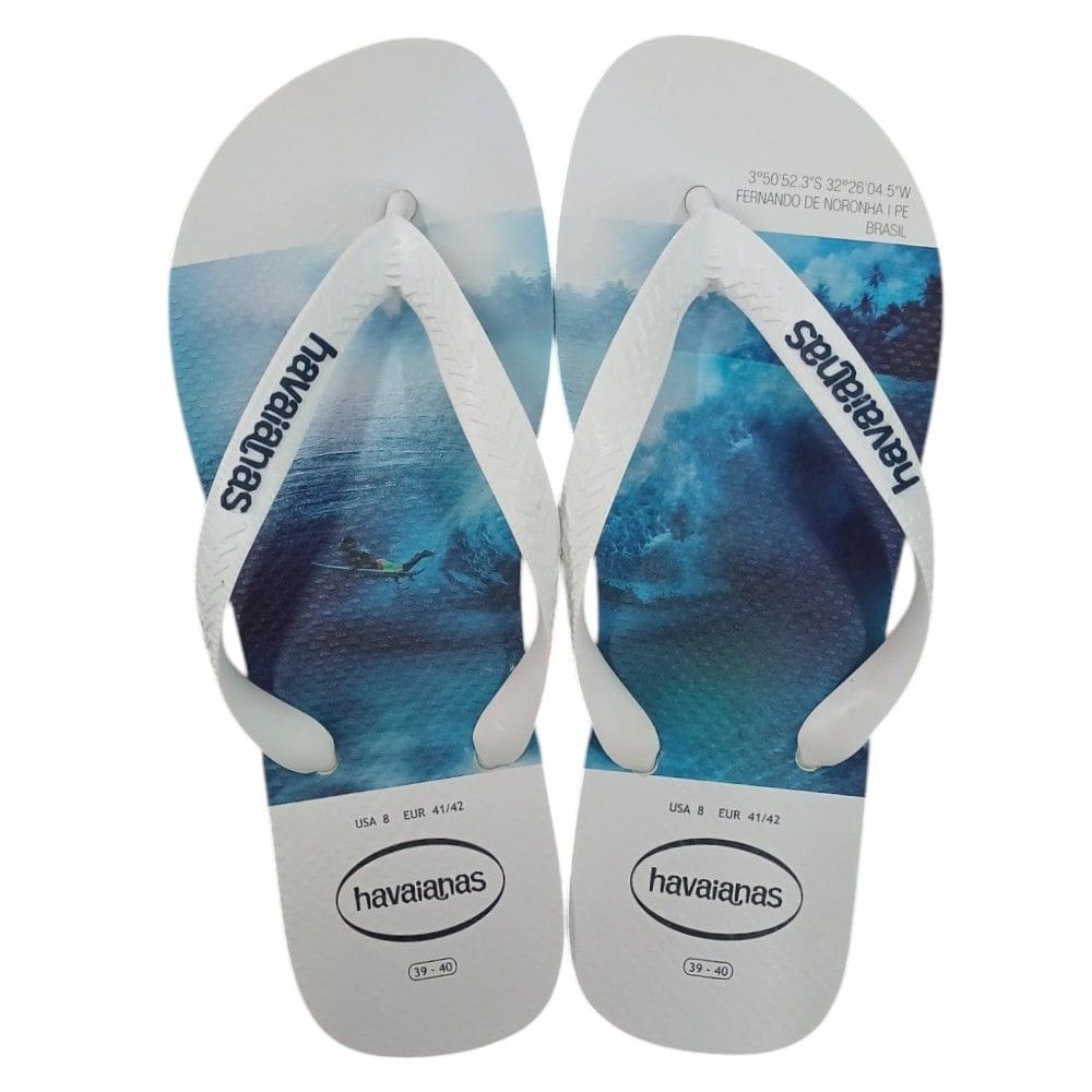 Chinelo Havaianas Hype Masculino - Branco/Azul