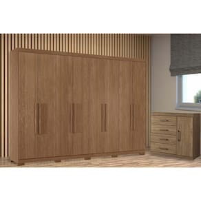 Guarda Roupa 2 Peças (1GuardaRoupa+1Cômoda) QC221 Jatobá - Santos Andirá