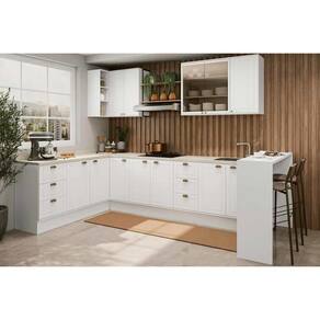 Cozinha Modulada Completa Bella 9 Peças (2Aéreos+4Balcões+1Ilha+2Complementos)C9P48 Branco - Carraro