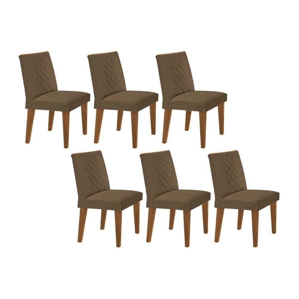 Cadeira de Cozinha Jade Kit 6 Un Capuccino/Suede Capuccino - Rufato