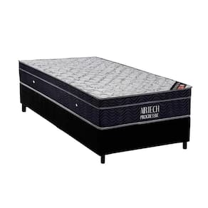 Conjunto Box Solteiro: Colchão Molas Ortobom Nanolastic Airtech Progressive + Base CRC Suede Black (88x188)