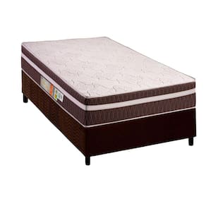 Conjunto Box Solteiro: Colchão Anatômico Polar D28 Orthoface Vip Brown + Base CRC Suede Brown (88x188)