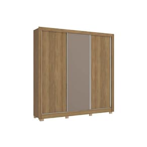 Guarda Roupa 3 Portas de Correr e 2 Gavetas c/ Pés CB03M570 Flex Nogueira/Nogueira ou Fendi - Kappesberg