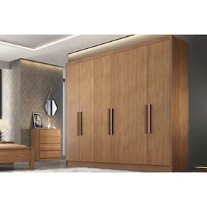 Guarda Roupa 6 Portas e 4 Gavetas Rizon/Linea Cumaru - Novo Horizonte
