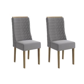 Cadeira de Cozinha 2CAD158CN Kit 2 Un Canela/Suede Cinza - Kappesberg