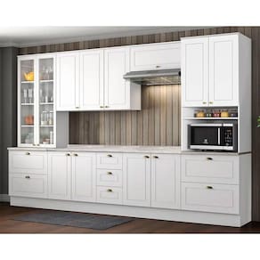 Kit de Cozinha Completa 8 Peças Americana (2Aéreos+2Balcões+2Paneleiros+2Complementos) C5P47 Branco - Henn