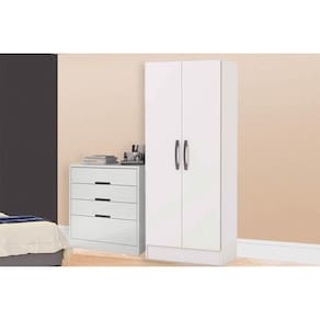 Guarda Roupa 2 Peças (1GuardaRoupa+1Cômoda) QC116 Branco (QC12) - Kappesberg