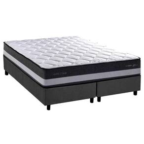 Cama Box Queen: Colchão Molas Bonnel Herval Maxspring Minsque C1625 + Base CRC Suede Gray (158x198x27)