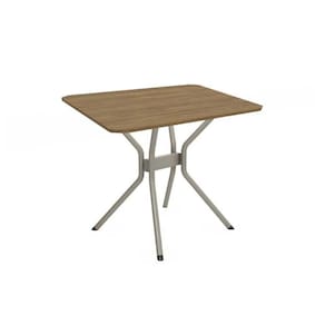 Mesa p/ Cozinha Loire Aço c/ Tampo Madeirado 90x90cm Nogueira/Niquel - Kappesberg