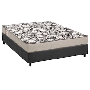 Conjunto Box Viúva: Colchão Espuma Ortobom D26 Physical Ultra Resistente + Base CRC Suede Gray (128x188)
