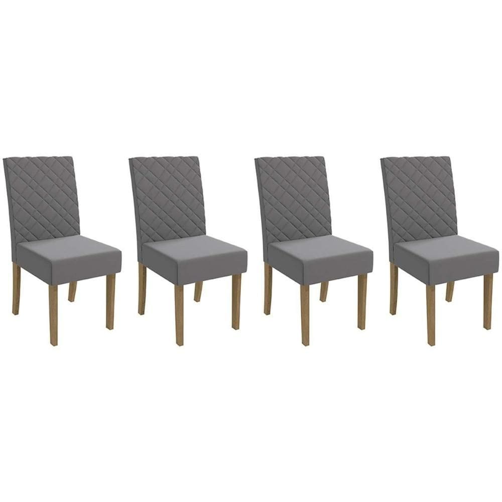Cadeira de Cozinha 2CAD133FR Kit 4 Un Freijo/Suede Titanio A050 - Kappesberg