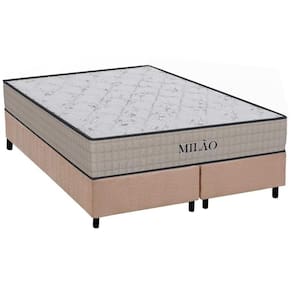 Cama Box Queen: Colchão Espuma D33 Orthoflex Milão + Base CRC Suede Clean (158x198)