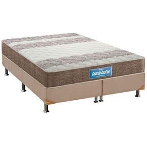 Cama Box King: Colchão Espuma D33 Probel / Anatômico Guarda Costas Plus + Base CRC Suede Clean (193x203)