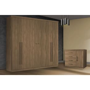 Guarda Roupa 2 Peças (1GuardaRoupa+1Cômoda) QC192 Jatobá - Santos Andirá