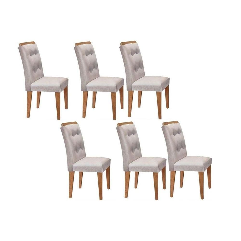 Cadeira de Cozinha Imperatriz Kit 6 Un Imbuia/Suede Creme - Rufato