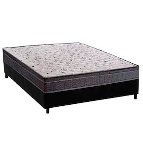 Conjunto Box Casal: Colchão Espuma Ortobom D20 Physical Super Hiper Resistente 17 + Base CRC Suede Black (138x188)