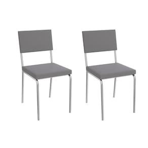 Cadeira de Cozinha Zaria 2C128 Aço Kit 2 Uni Cromado/Suede Cinza - Kappesberg