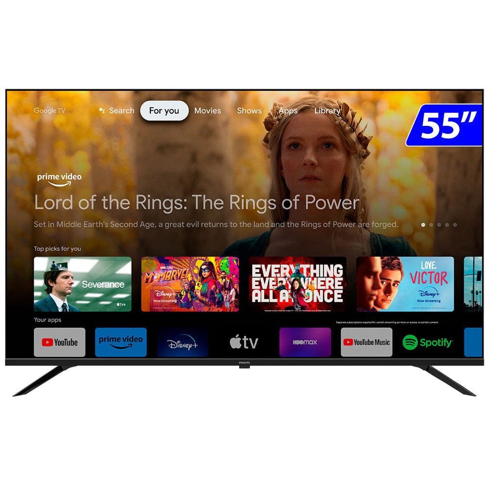 Smart TV 55PUG7019/78 55 Polegadas 4K Google TV Philips