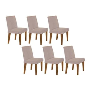 Cadeira de Cozinha Jade Kit 6 Un Capuccino/Suede Creme - Rufato