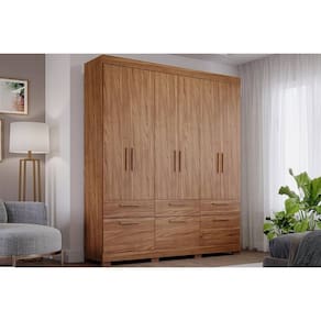 Guarda Roupa 6 Portas e 5 Gavetas Porto Cinamomo - Panan