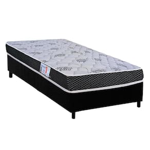 Conjunto Box Solteiro: Colchão Espuma Orthoflex D20 ComfortPedic + Base CRC Suede Black (88x188)