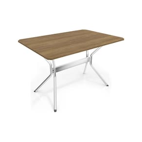 Mesa p/ Cozinha Loire c/ Tampo 1.60cm Cromada/Nogueira - Kappesberg