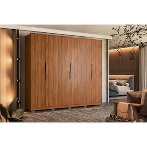Guarda Roupa 6 Portas e 6 Gavetas c/ Pés Atrice Nogueira - Demóbile