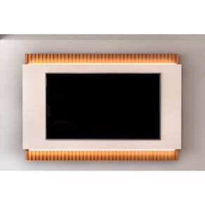 Home p/ TV até 75 Polegadas Loren Ripado c/ Led 200x136cm Freijó/Off White - DJ Móveis