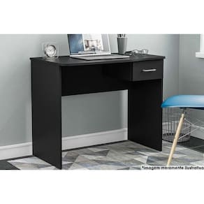 Mesa Computador Arapei c/ 1 Gaveta Preto - Politorno