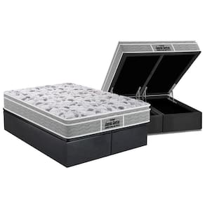 Cama Box Baú King: Colchão Ortopédico Probel D45 Guarda Costas PróExtreme Plus + Base CRC Suede Gray (193x203)