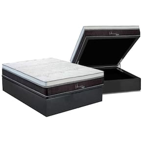 Cama Box Baú Casal: Colchão Molas Ensacadas Polar Superlastic Serenatta + Base CRC Suede Gray (138x188)
