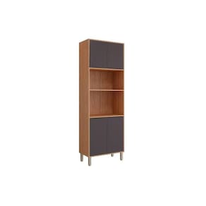 Paneleiro de Cozinha Modulado Divina Torre Quente 2 Fornos c/ 4 Portas 70cm Freijo/Titanium - MGM